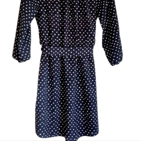 Anthropologie Maeve Preparation Polka Dot Dress Blk/Wh Button-Down Waist-Tie XS - Picture 9 of 14